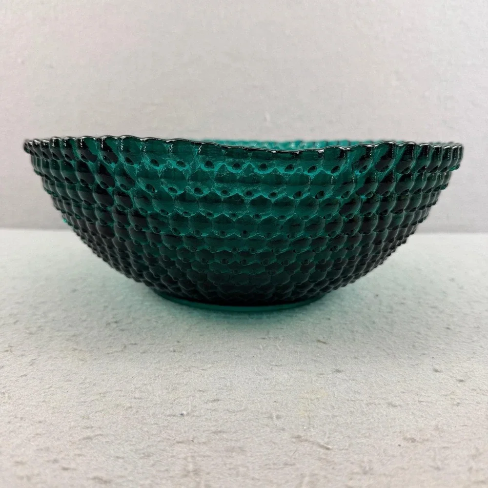 Blenko Art Glass Glimmer Bowl #943L Emerald‎ Green